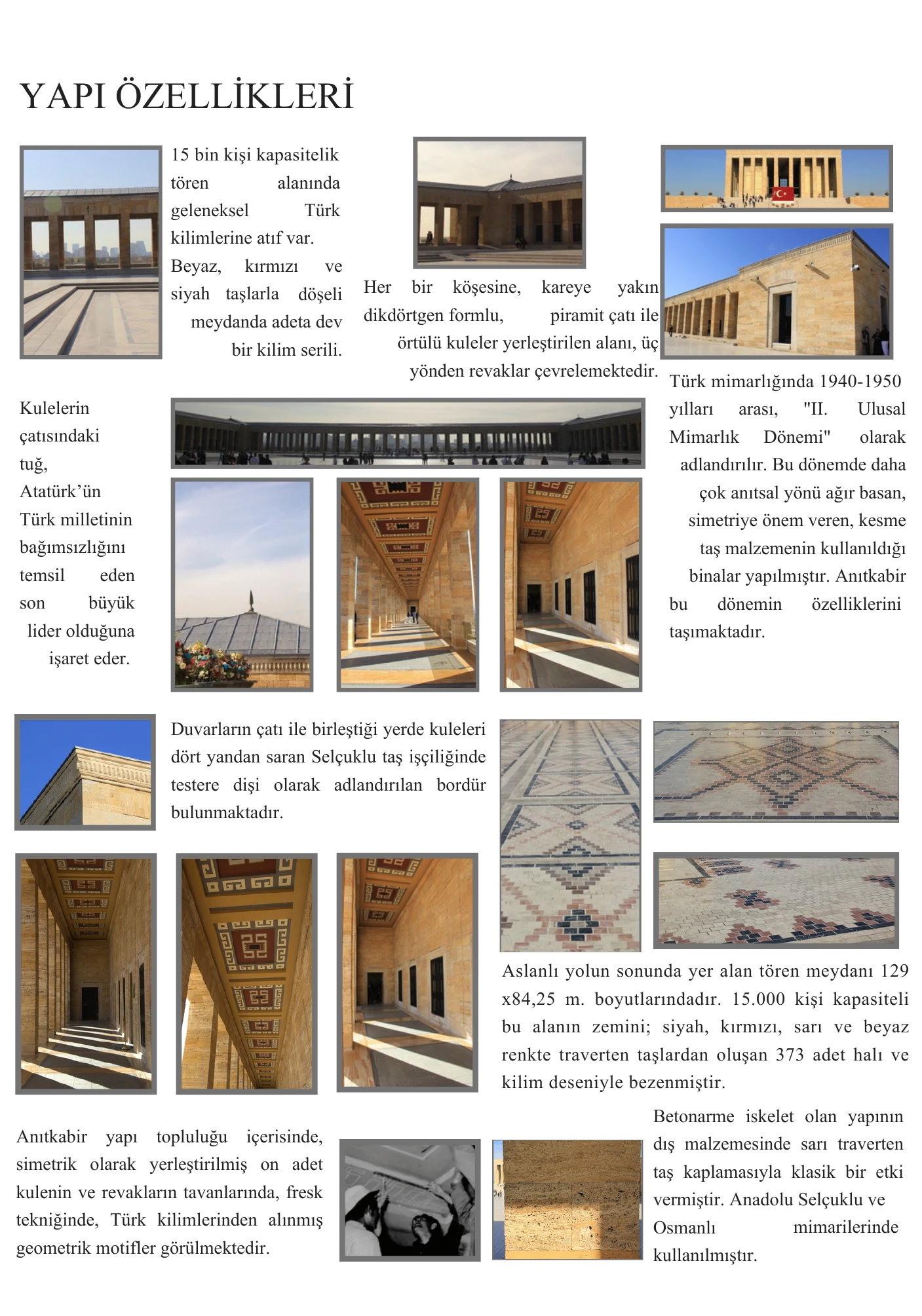 Anıtkabir yapı özellikleri ve tören alanı